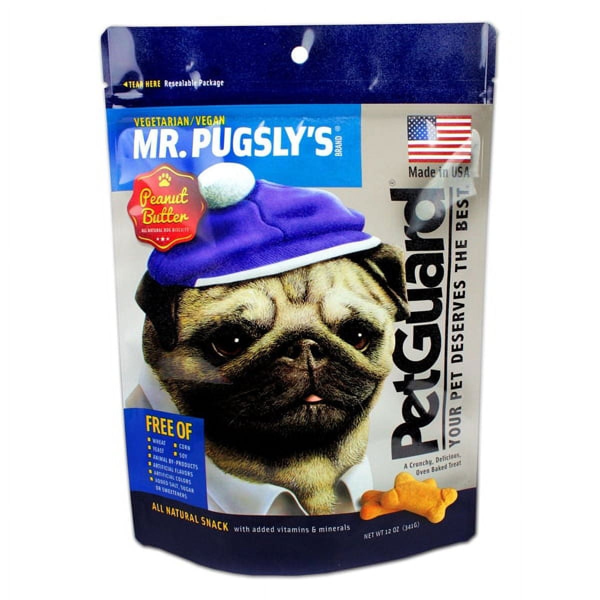PetGuard Mr. Pugsly s Peanut Butter Biscuits Dog Treats 12 oz