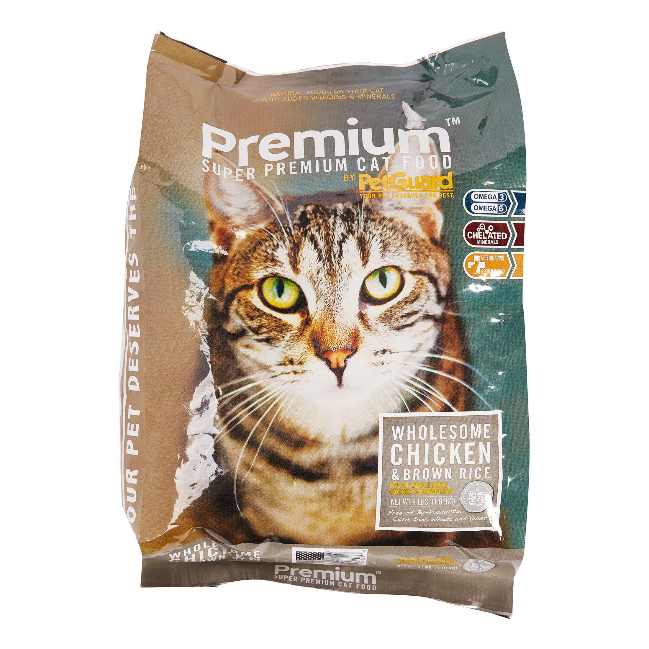 PetGuard Premium Wholesome Chicken & Brown Rice Dry Cat Food, 4 lb ...