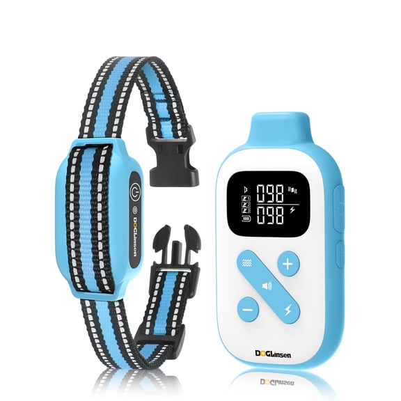 PetJoy Dog Shock Collar with Romote Control,2-in-1 Bark and Shock Collar for Dogs with 4 Modes，2800ft Dog Training Collar with Remote-Vibration, Beep, Shock and Anti-barking,Blue