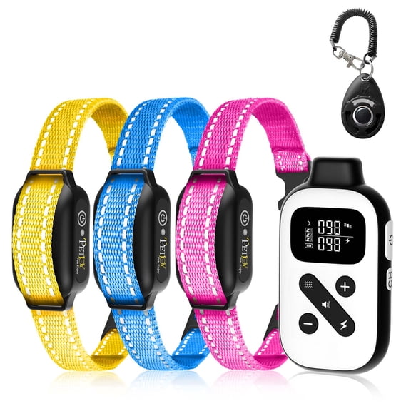 PetJoy 2 in 1 Dog Training Collar for 3 Dogs,3300ft Dog Shock Collar with Remote,Auto Anti Bark Collar with 3 Modes-Beep,Vibration& Shock,IPX7 Waterproof