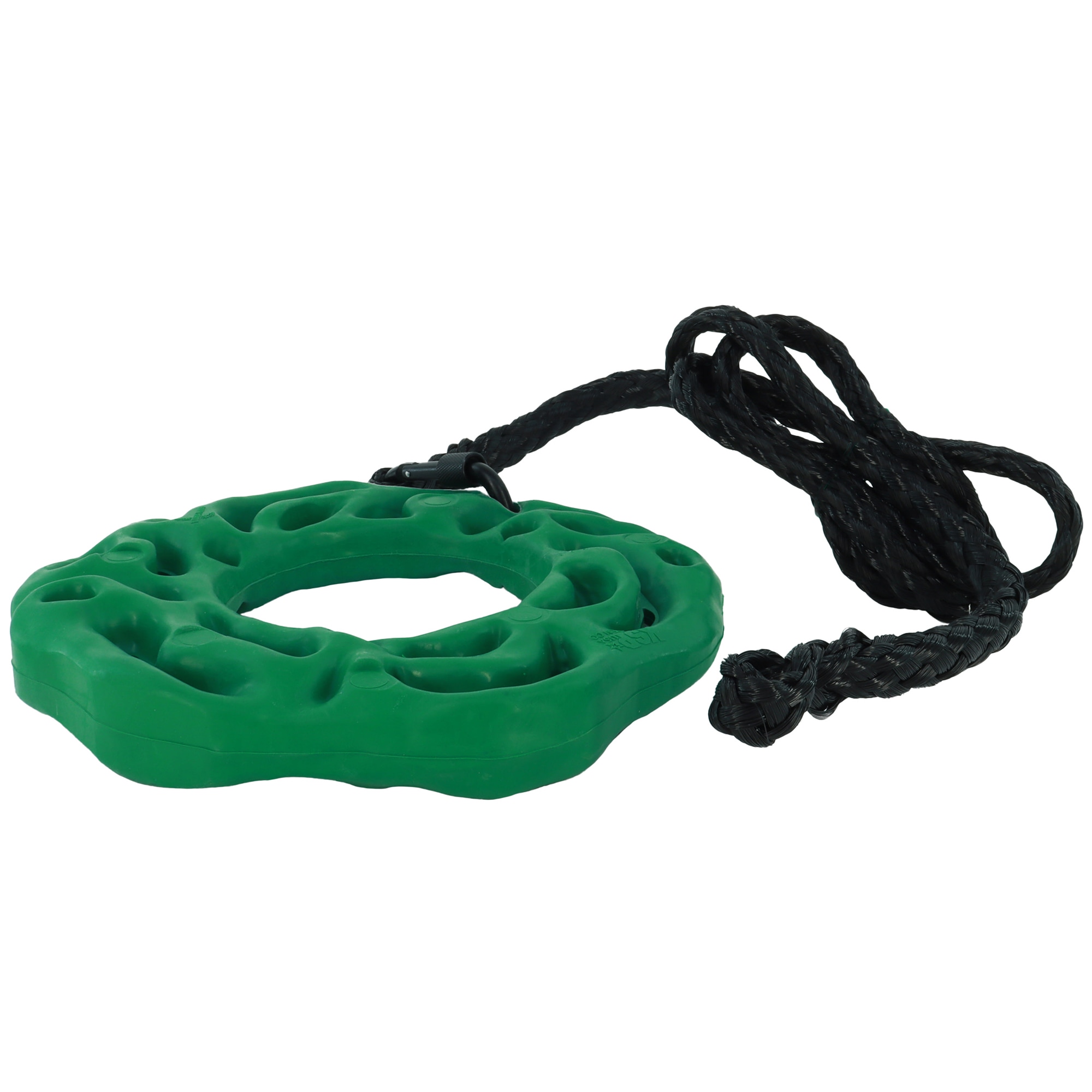 PetKORE: Luna Ring - Horse-Equine - 9" Green, Rubber Treat Puzzle Toy with Hanging Kit, Carabiner & Rope, Fun Mental Stimulation & Stress Relief Play