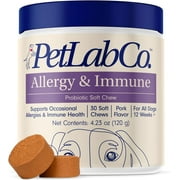 PetLab Co. Allergy & Immune Probiotics for Dogs Support Seasonal Allergies Gut & Digestive Health - Pork Flavor - 30 Soft Chews