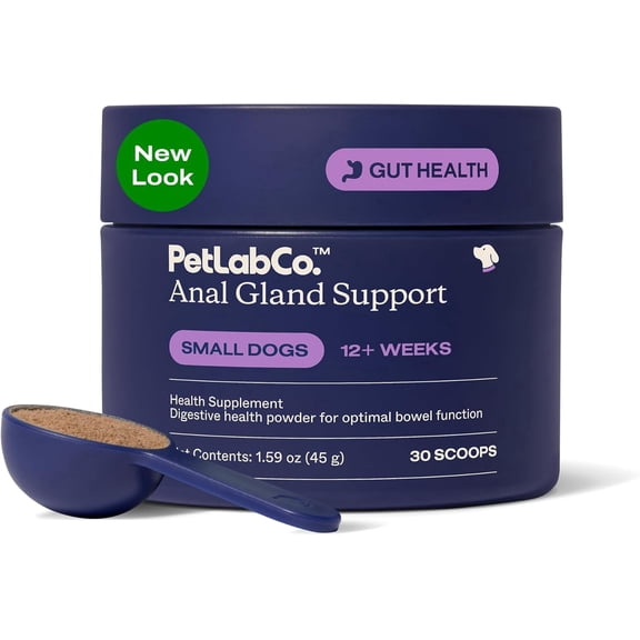 PetLab Co. Anal Gland Support Tailored Powder  Supports Anal Gland Health and Optimizes Stool Consistency - Easy to Use - Helps Target Scooting & Fishy Rears  for Small Dogs