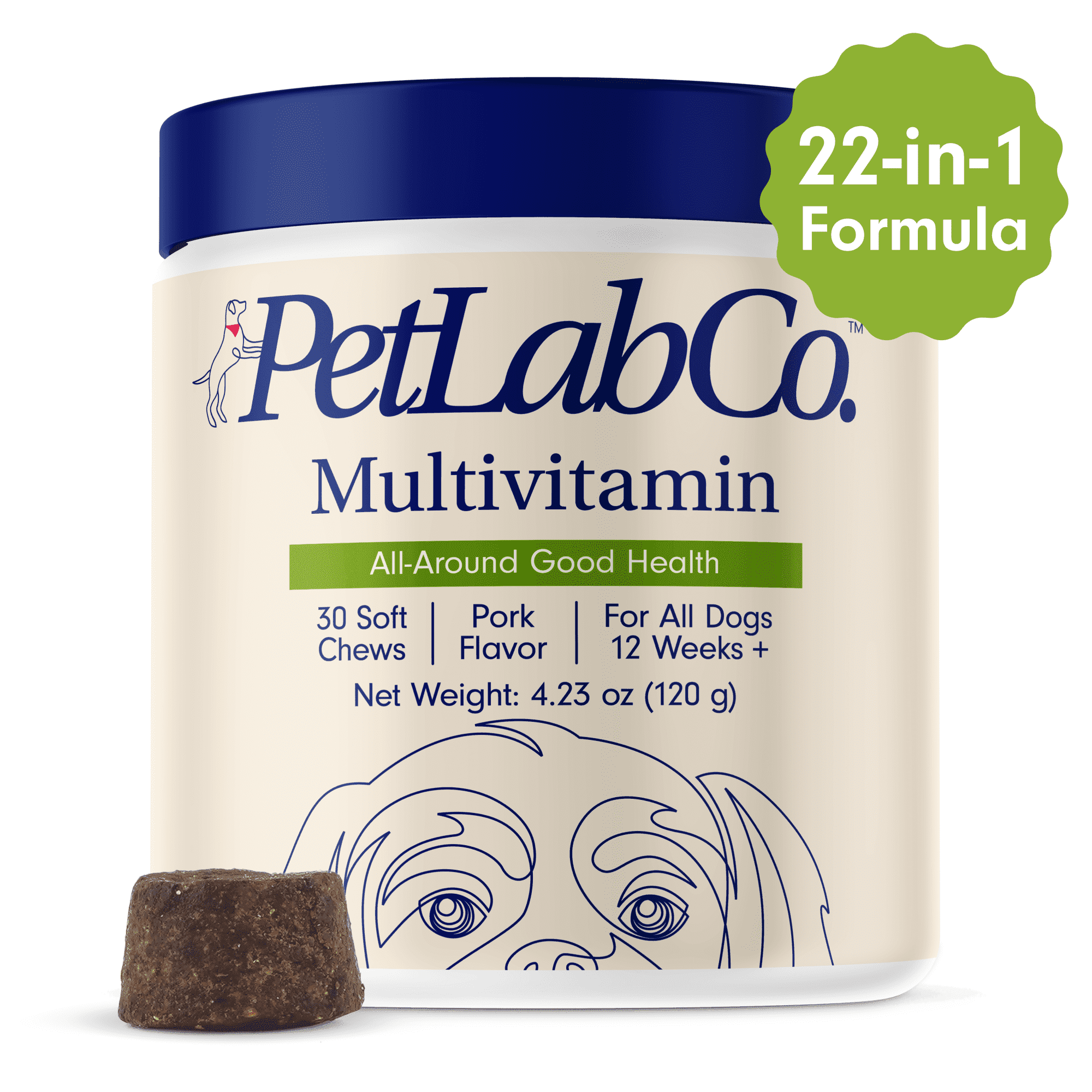 PetLab Co. Multivitamin Chew For Dogs - Support Immune Response, Skin, Coat, Joints & Overall Health. Vitamins A, E, D, B12. 30 ct