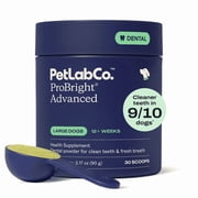 PetLab Co. ProBright Advanced Dental Powder - Award Winning Dog Breath Freshener - Teeth Cleaning Made Easy   Targets Tartar & Bad Breath - Formulated for Large Dogs