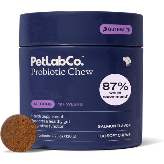 PetLab Co. Probiotics for Dogs, Clinically Tested Support for Gut Health, Diarrhea, Digestive Health & Seasonal Allergies - Salmon Flavor
