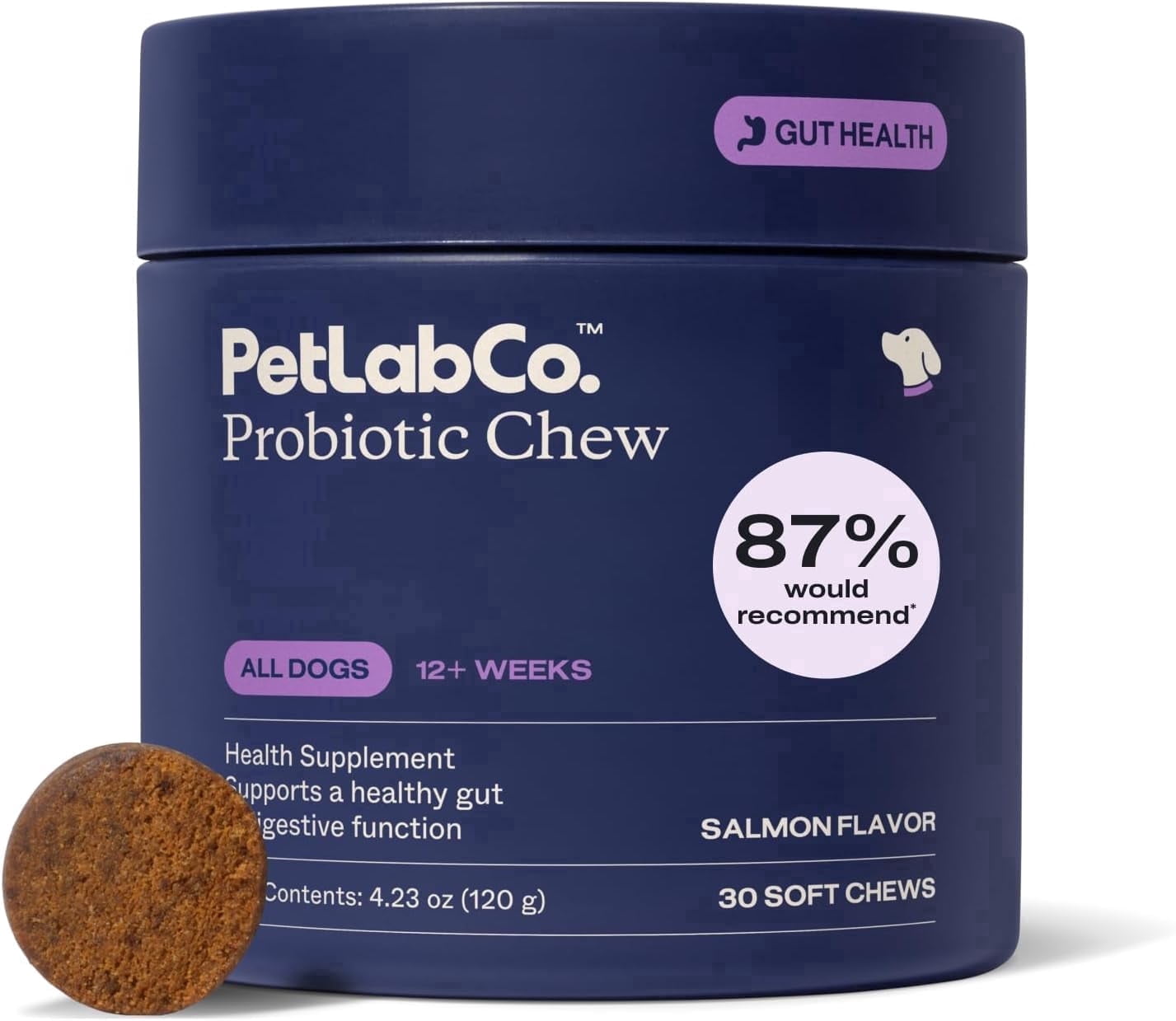 PetLab Co. Probiotics for Dogs, Clinically Tested Support for Gut Health, Diarrhea, Digestive Health & Seasonal Allergies - Salmon Flavor