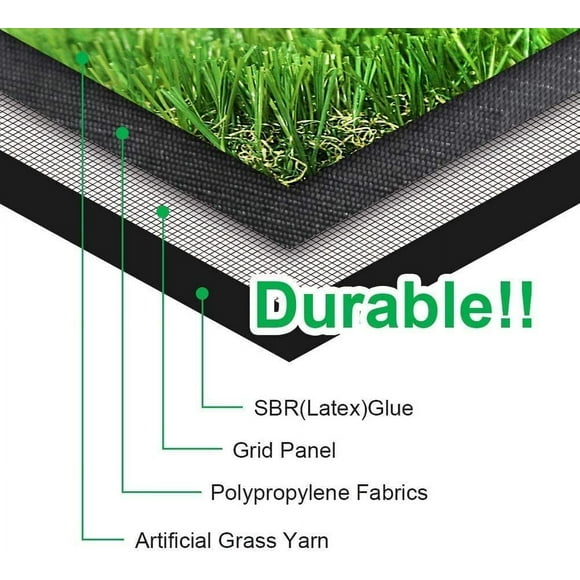 PetLawn 2'X4' Artificial Grass Realistic, Grass Height 1 3/8" Indoor/Outdoor Artificial Grass/Turf Many Sizes 2FTX4FT (8 Square FT)