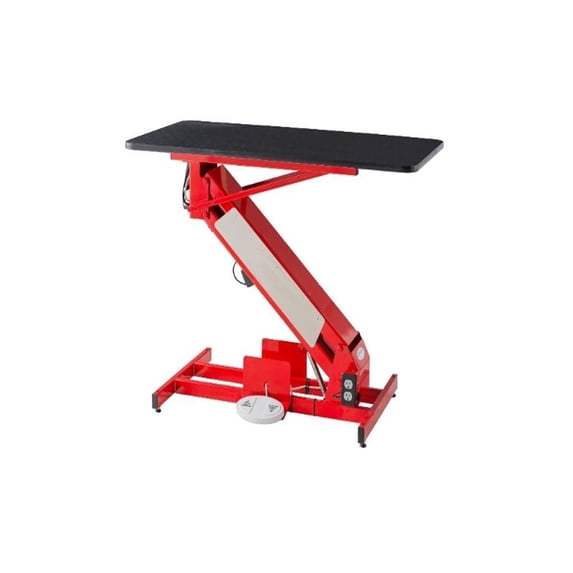PetLift MasterLift LowRider Electric Grooming Table with Rotating Top - Ferrari Red