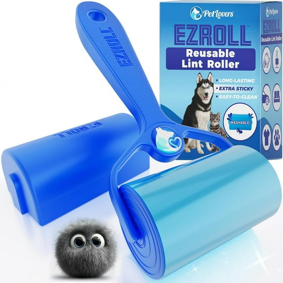 PetLovers EzRoll Extra Sticky Reusable Lint Roller for Pet Hair