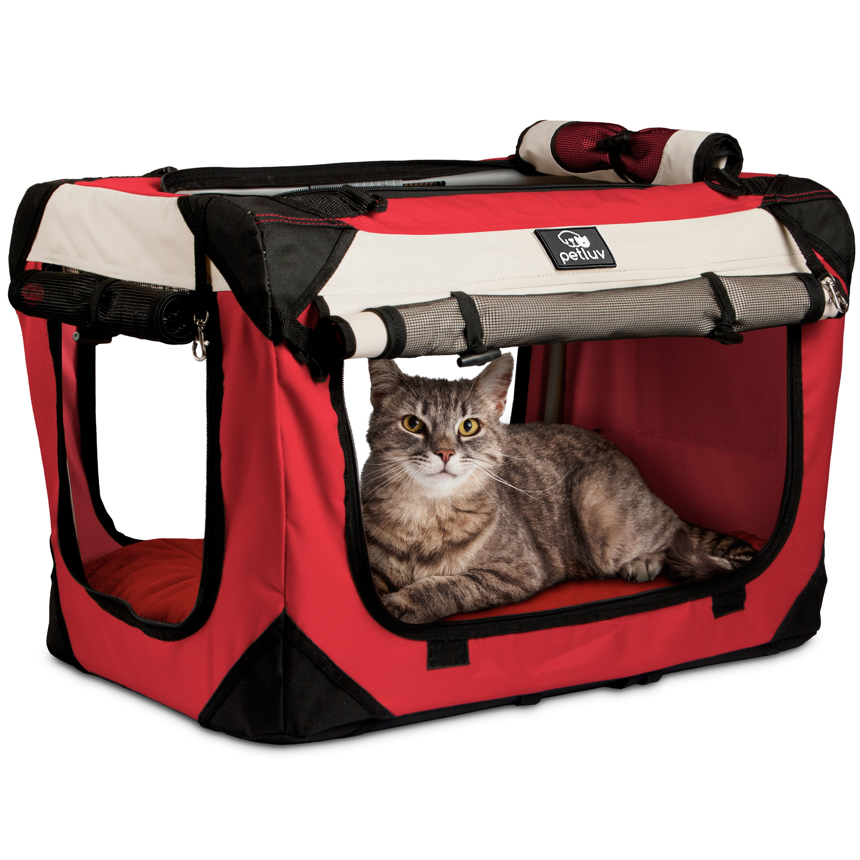 PetLuv Large Premium Cat and Dog Carrier, Soft-Sided, Plush Bed