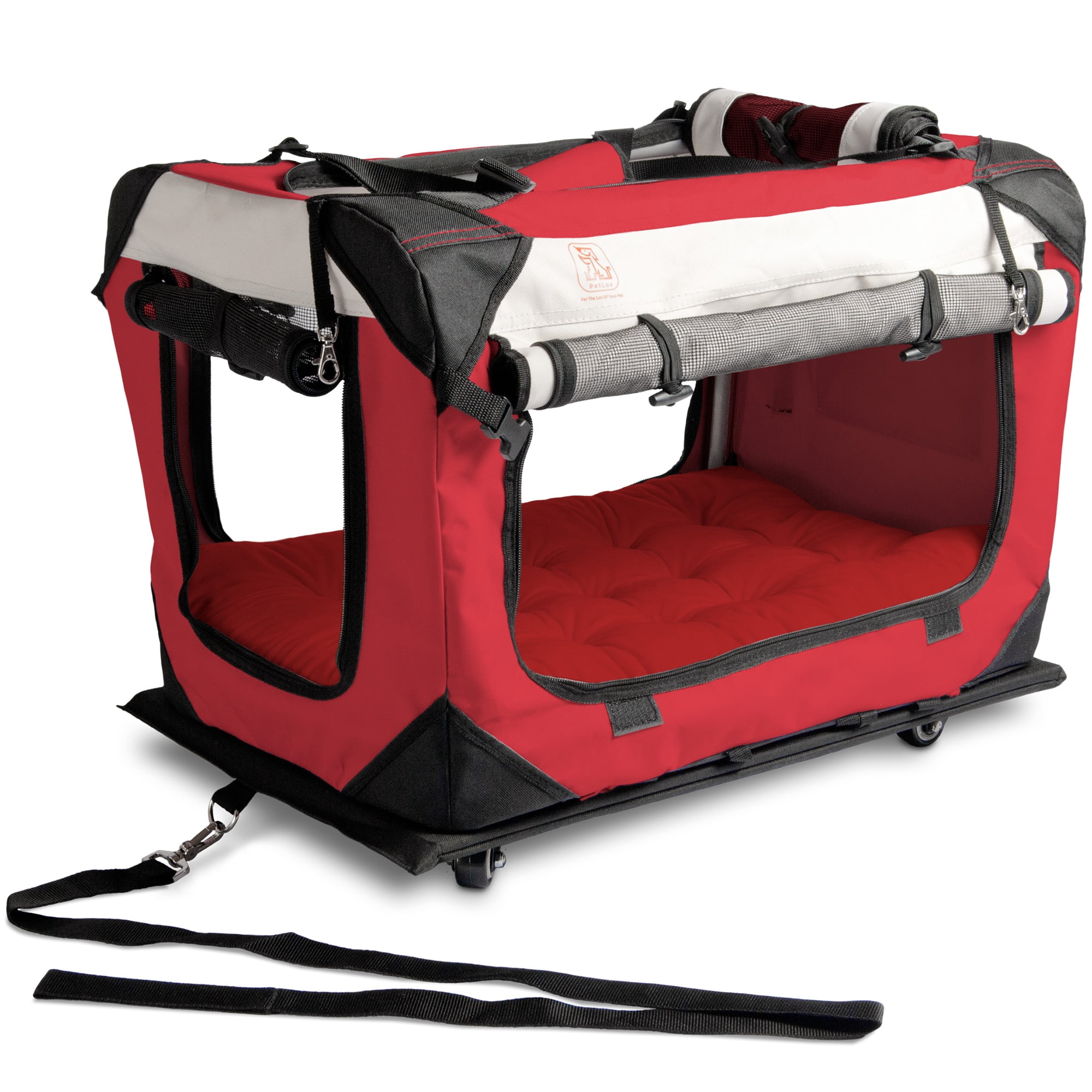 Picture of PetLuv Pull-Along Rolling Cat & Dog Carrier & Travel Crate on Wheels ...