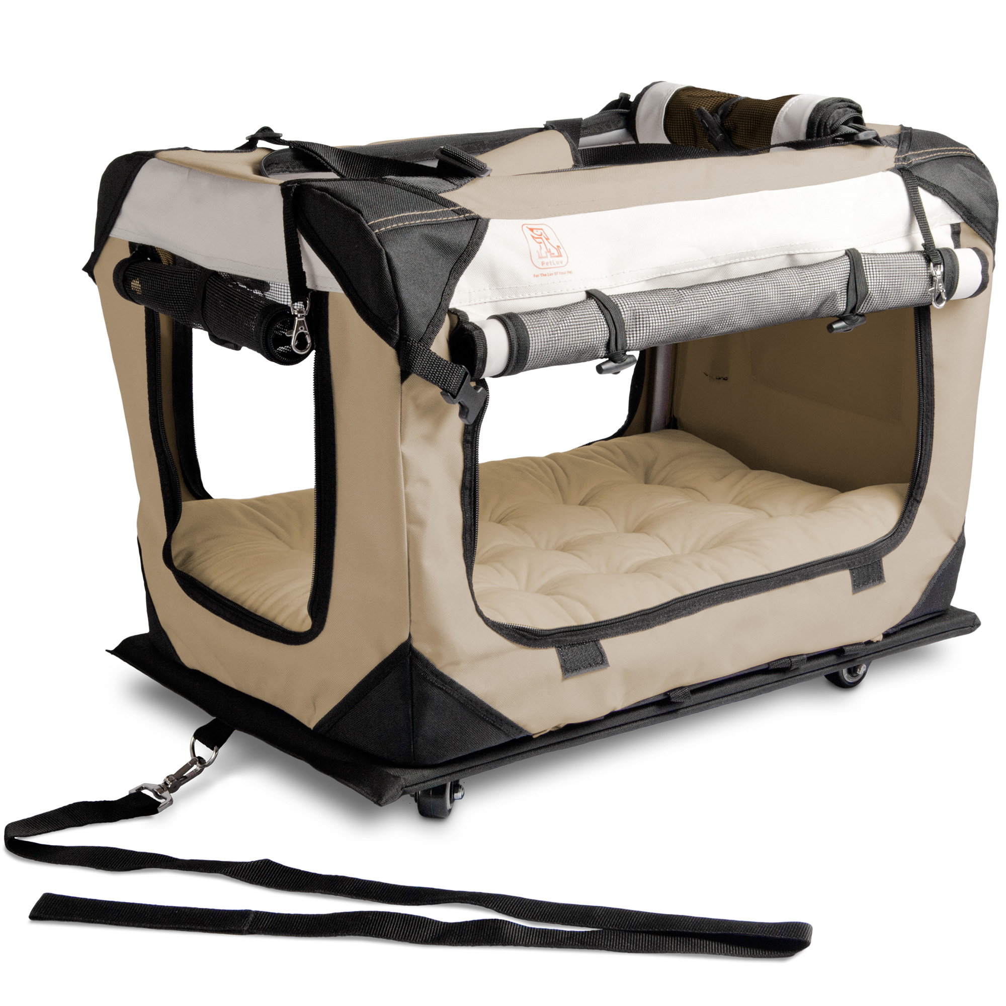 PetLuv PullAlong Rolling Cat & Dog Carrier & Travel Crate on Wheels