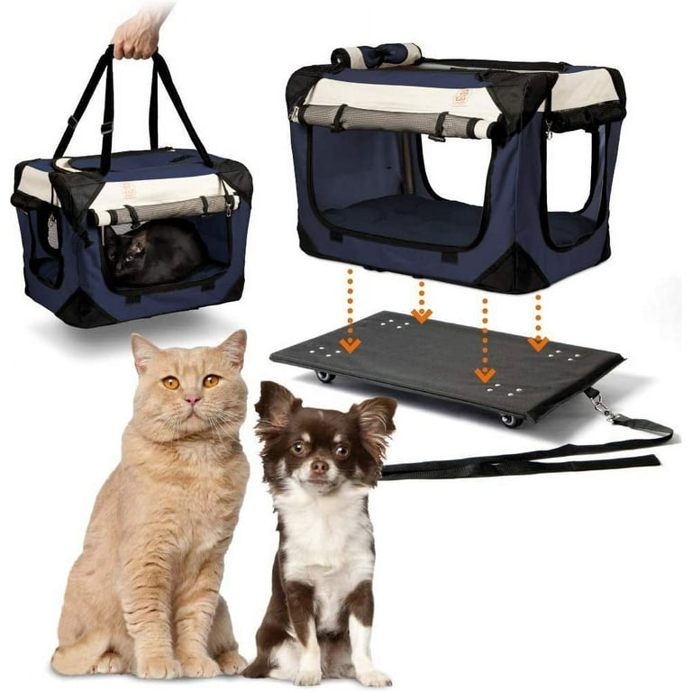 CHEERING PET cHEERINg PET cat Travel cage Portable cat condo collapsible  Litter Box Foldable Feeding Bowl Hanging Feather Teaser and Ball car