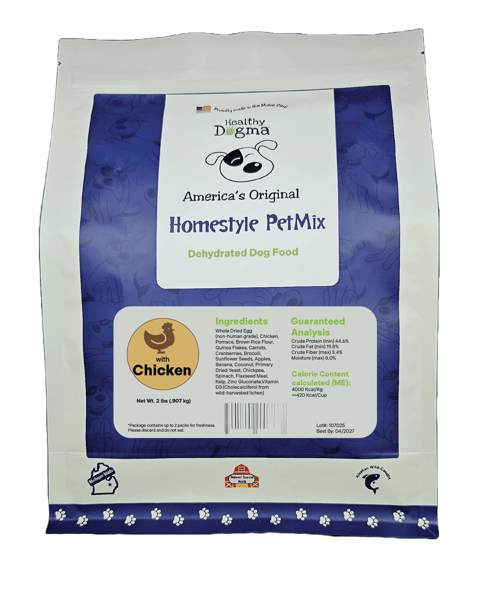 Healthy Dogma - Homestyle PetMix with Chicken |Dehydrated Dog Food, Clean Ingredients, No Preservatives, Homemade Dog Food 2lbs