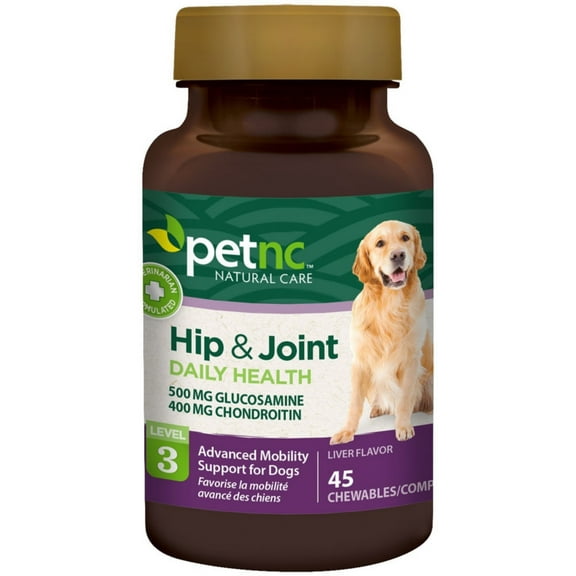 PetNC Natural Care Hip & Joint Advanced Mobility Chewable Support for Dogs, Liver Flavor 45 ea