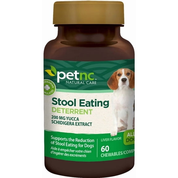 PetNC Natural Care Stool Eating Deterrent Chewables for Dogs, Liver Flavor 60 ea