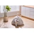 thumbnail image 1 of PetPals Anxiety Calming & Washable Kitten Cat Bed-Rose Hut, 1 of 8