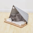 thumbnail image 1 of PetPals Gray Camping Ground Cat Bed, Size 20" x 23" x 17" with Free Cat Teaser, 1 of 6