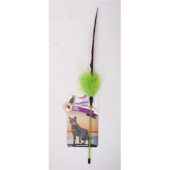 PetPals Group PP17707A Pheasant Feather Toy, Green