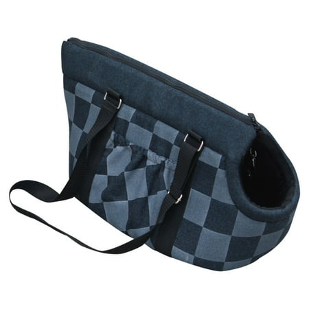 Petpals PP00301035-5 Checkered Pet Carry Tote-Blue