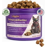 PetPel Urinary & Bladder Support Chews for Dogs - Cranberry, D-Mannose & Pea Supplement, Supports Urinary Tract Health, Normal Inflammatory Response,Senior Dogs, Digestive Wellness,180+ Chews