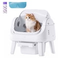 thumbnail image 1 of Self Cleaning Cat Litter Box, Automatic Litter Box with Open Top, Safety Sensors, Anti-Pinch Protection, White, 1 of 9