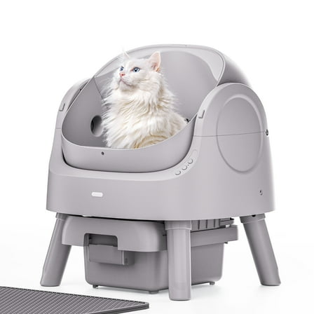 PetPivot Top-Entry Automatic Cat Litter Box Self Cleaning with Liners and Mat Included - Steel