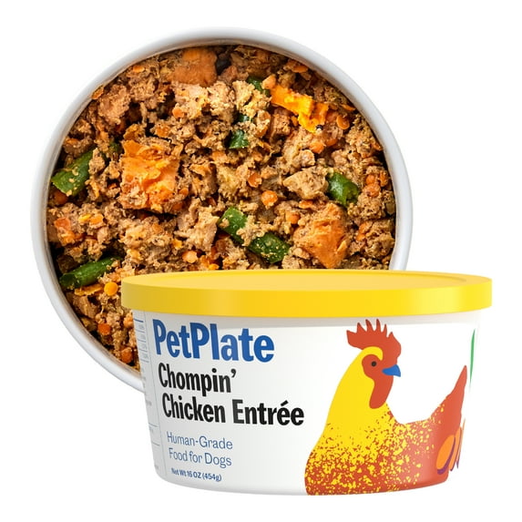 PetPlate Human-Grade Chicken Entrée, Fresh Grain-Free Dog Food, All Life Stages, Frozen, 16oz