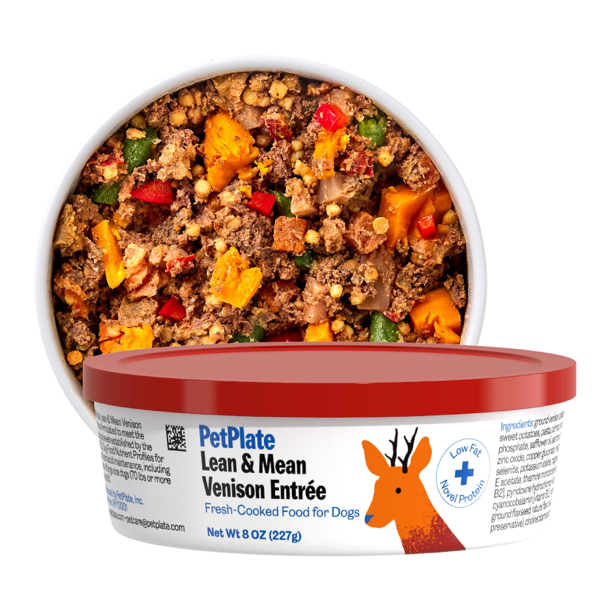 PetPlate Human-Grade Venison Entrée, Fresh Dog Food, All Life Stages, Frozen, 8oz