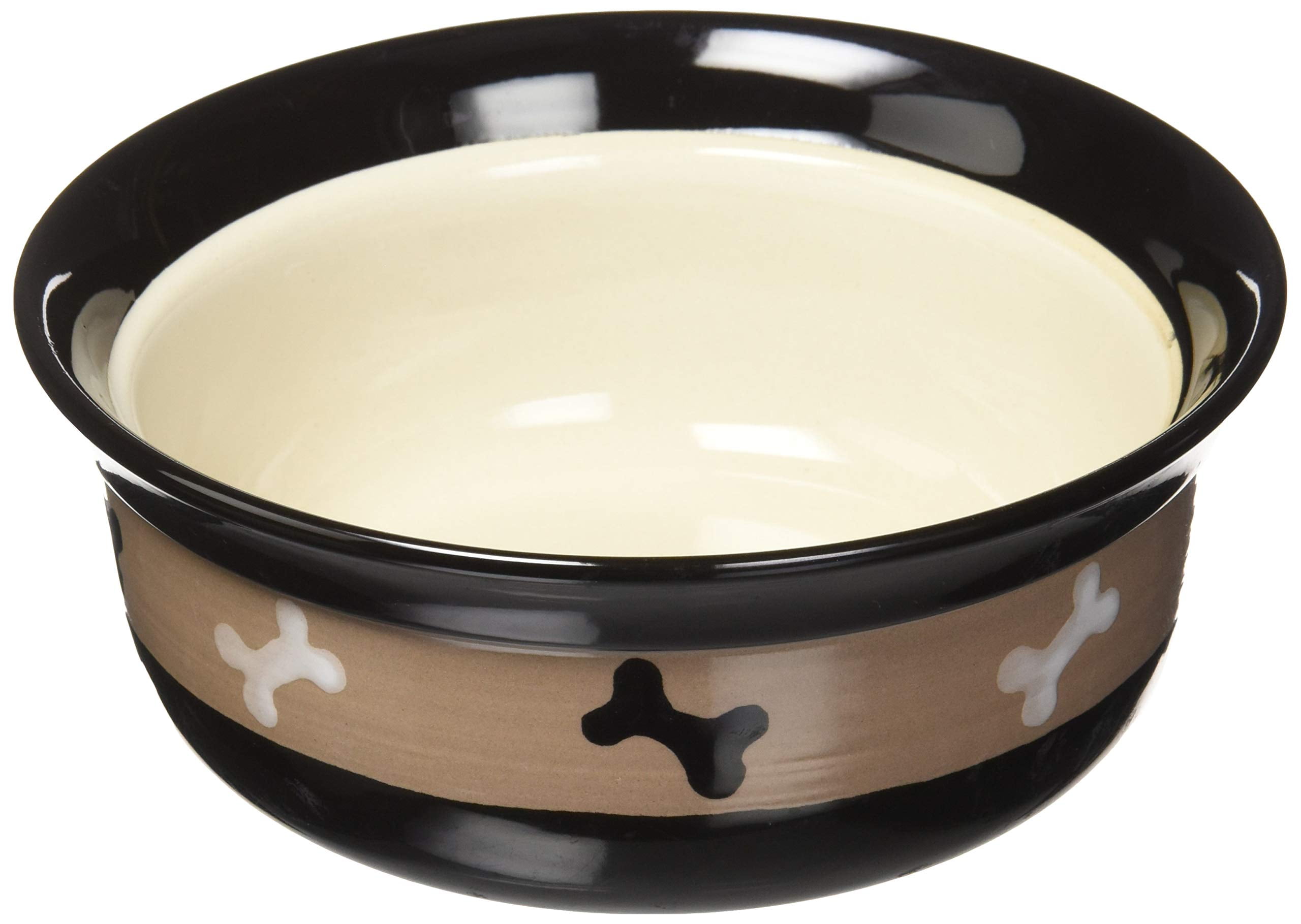 PetRageous City Pets 6 inch Diameter 2 Cup Capacity Pet Bowl, Black