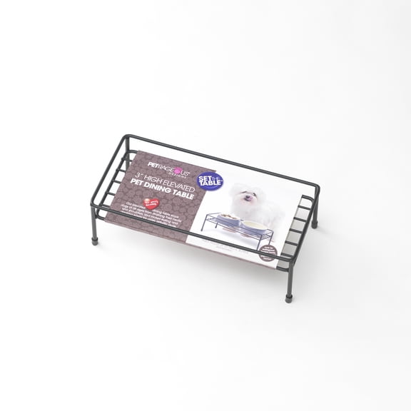 PetRageous Gizmos Set The Table 3 inch Dog Feeder Table, Black