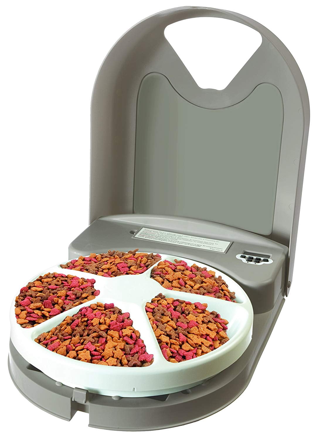 PetSafe 5 Meal Programmable Pet Food Dispenser, Automatic Dog and Cat Feeder - Dry or Semi-Moist Pet Food, Timed Cat Feeder or Dog Feeder, Slow Feed Portion Control (5 Cup/40 Ounce Total Capacity)