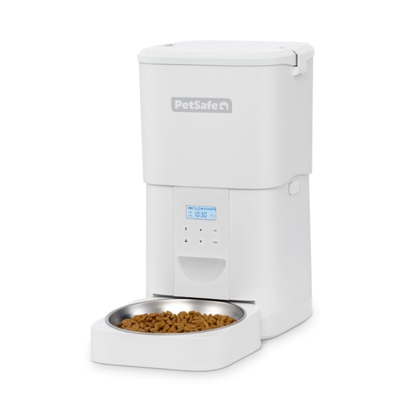 PetSafe FlexFeed Automatic Pet Feeder, 8-cup/2L Automatic Dog and Cat Feeder Cat Food Dispenser Timed Cat and Small Dog Feeder with Portion Control, White