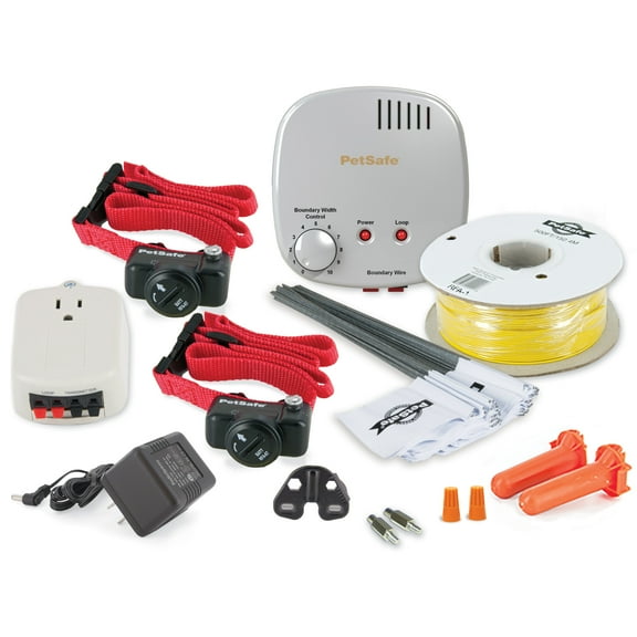 PetSafe Basic In-Ground Pet Fence for Dogs and Cats with 2 Waterproof and Battery-Operated Collars - Underground Electric Collar - From the Parent Company of Invisible Fence Brand for Pets 8lbs & up