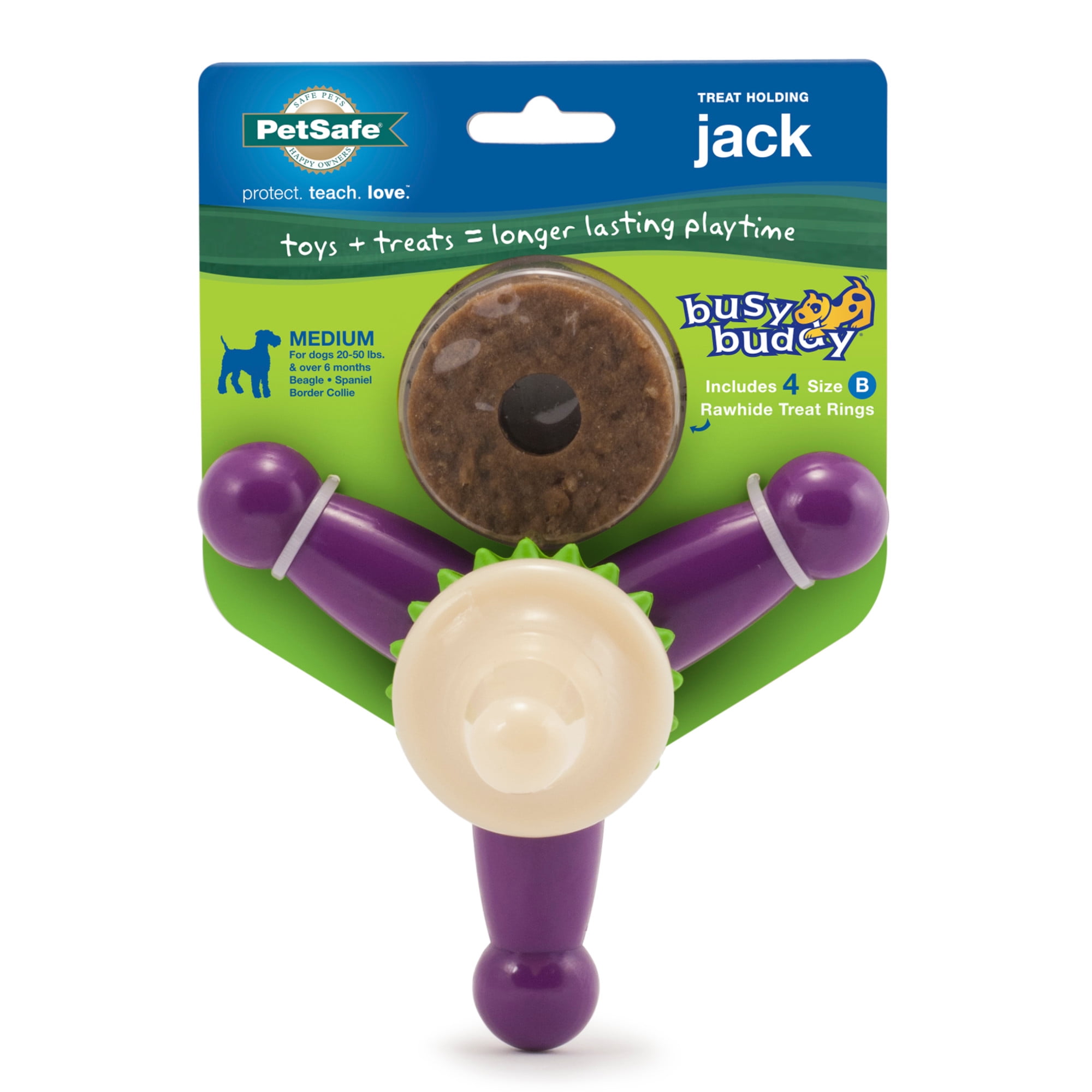 PetSafe Busy Buddy Jack for Tough Dog Chewers Includes Treat Rings Small Walmart