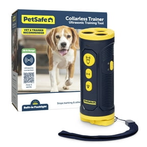 PetSafe Collarless Trainer Handheld Ultrasonic Bark Deterrent | Anti-Bark Device, Tone/High-Pitched Sound/Flashlight, Up to 30 Ft Range, Rechargeable, Wrist Strap