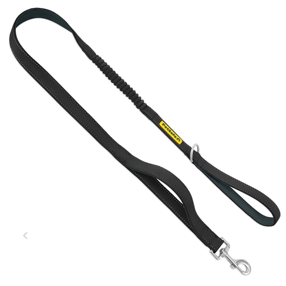PetSafe Comfort 4-ft Bungee Leash – Dual Padded & Traffic Handles for Better Control – Reflective Stitching – Premium Hardware with D-RIng, Black