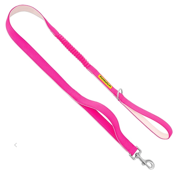 PetSafe Comfort 4-ft Bungee Leash – Dual Padded & Traffic Handles for Better Control – Reflective Stitching – Premium Hardware with D-RIng, Pink