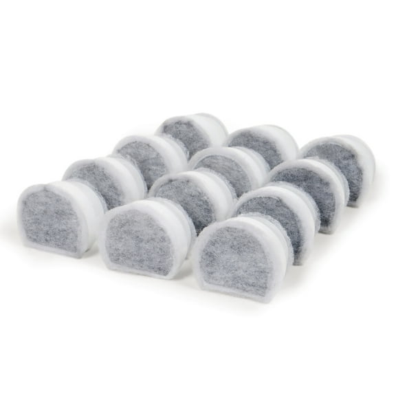 PetSafe Drinkwell Replacement Single Cell Carbon Fountain Filters for Cats & Dogs, 12-Pack