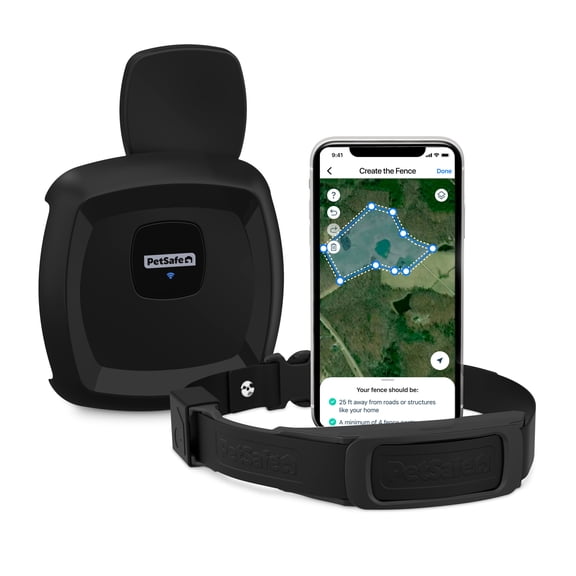 PetSafe Guardian GPS Dog Fence No Subscription Create Your Own Wireless Dog Fence Single-Yard Fence for Yards 3/4 Acres or Larger World's Safest GPS Dog Fence Tech New, Redesigned Collar