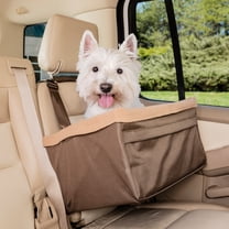 PetSafe Happy Ride Booster Seat for Dogs Up to 25 lb, Cozy and Adjustable, Brown