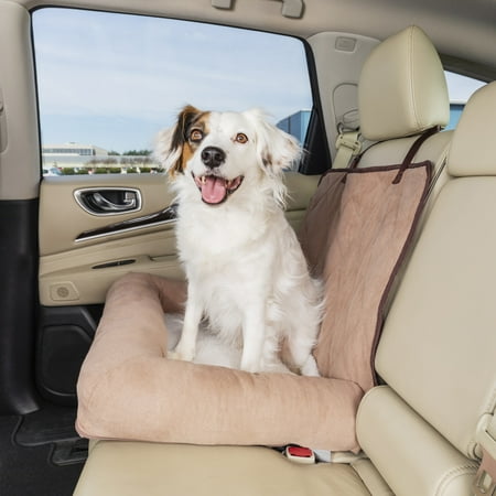 PetSafe Happy Ride Car Bed for Dogs up to 30lbs, Pet Bed and Bucket Seat Cover Combo, Brown