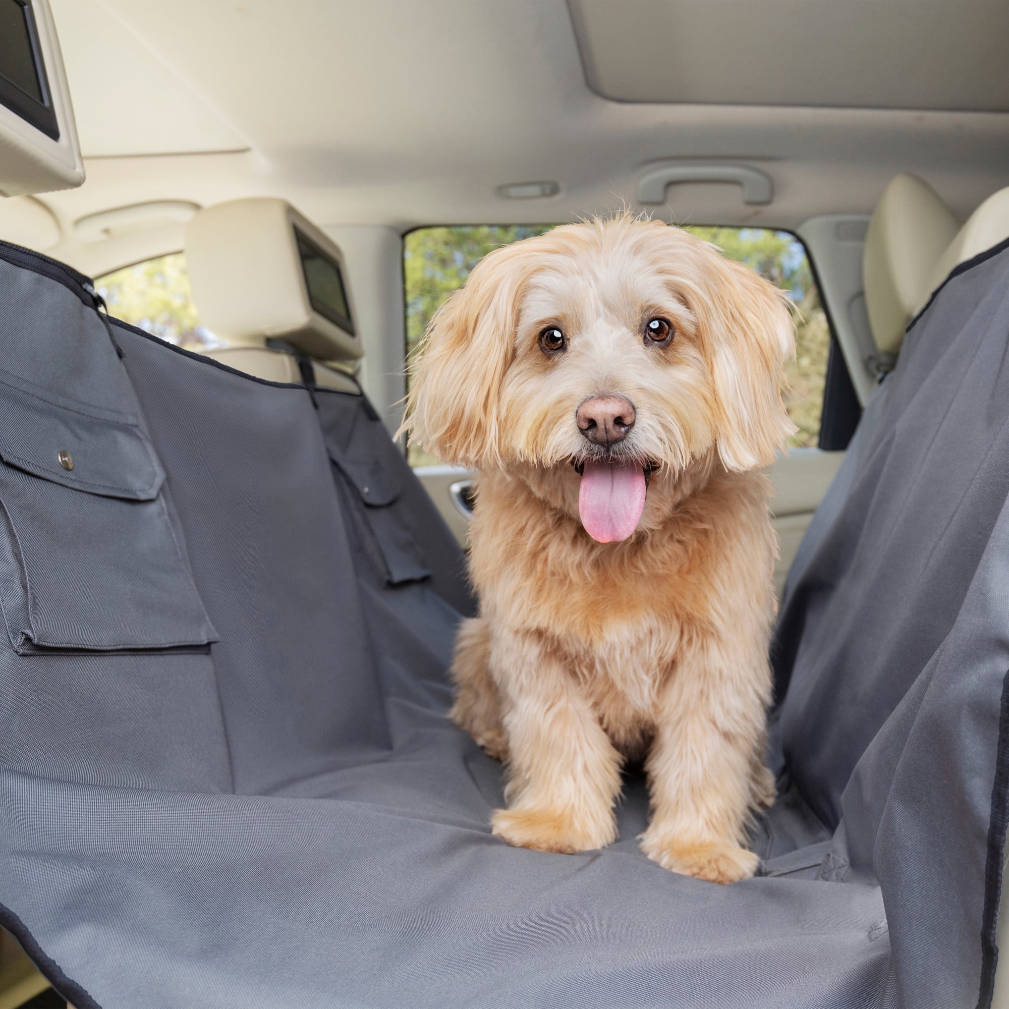 BDK TravelDog WaterProof Car Seat Cover Protector with Floor Mat for Pets,  Black Oxford Hammock 