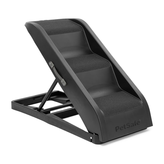PetSafe Happy Ride Side Door Dog Stairs for Cars & SUVs, Foldable Back Seat Dog Steps with 3 Heights