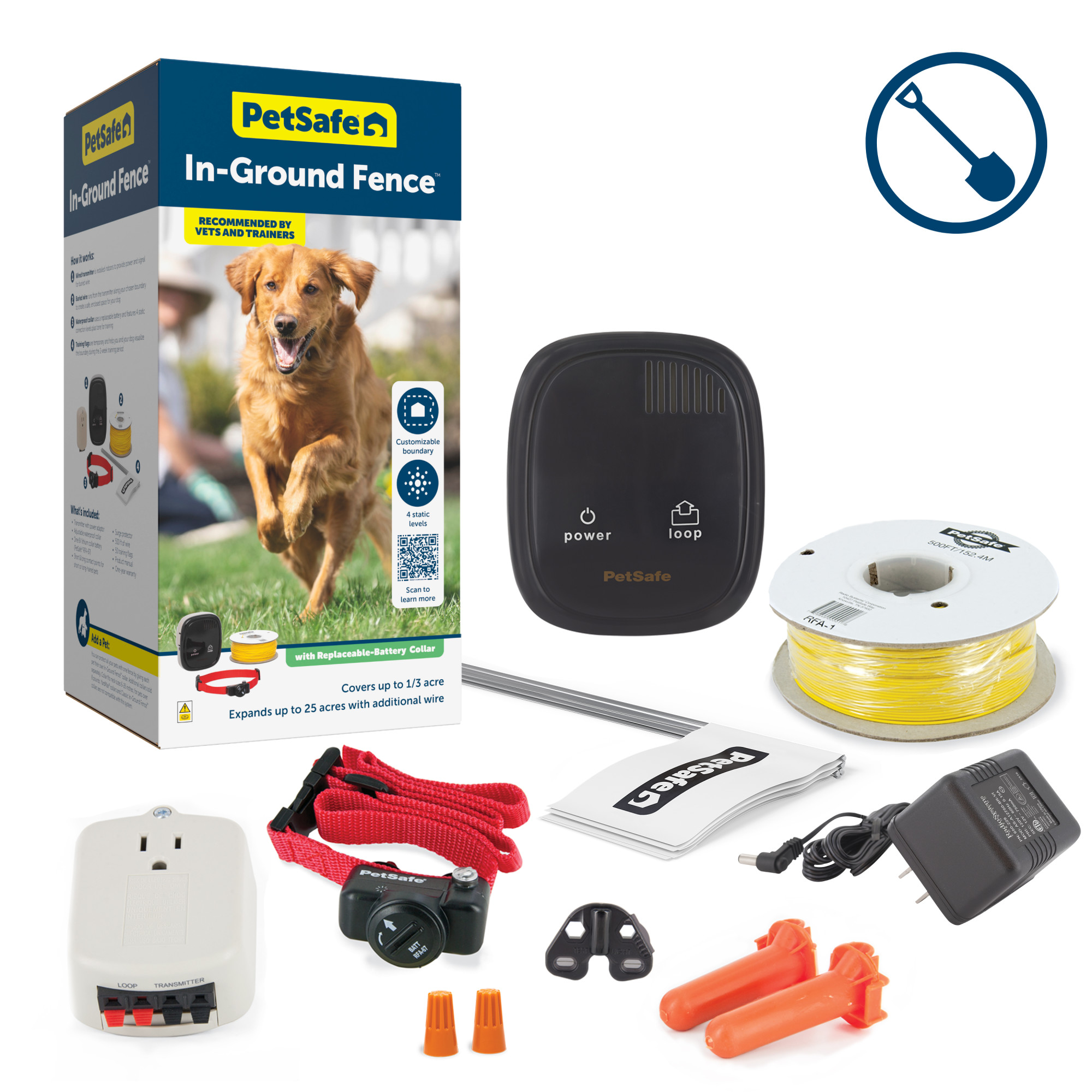 PetSafe Basic InGround Fence, Includes 1/3Acre Yard Wire, Expand up