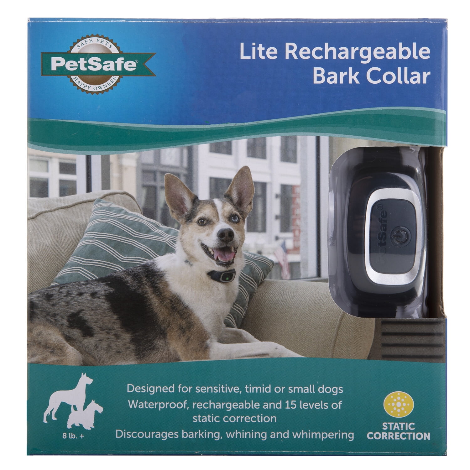 PetSafe Lite Rechargeable Bark Collar for Timid or Little Dogs over 8 lb., 15 Levels of