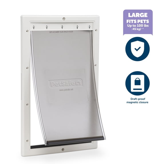 PetSafe Plastic Dog and Cat Door - Easy Installation - Large - For Pets Up To 100 lb