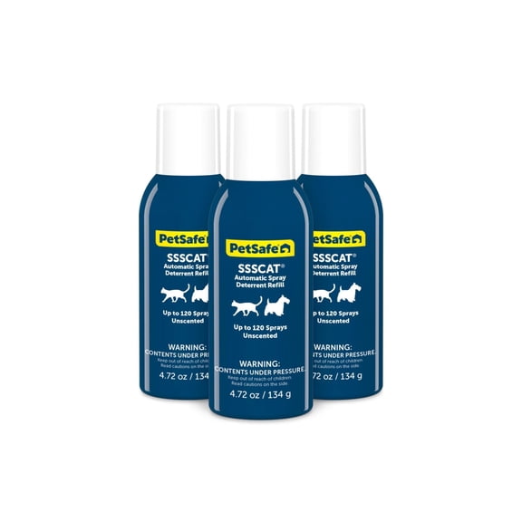 PetSafe SSSCAT Refill Can for Motion Activated Automatic Spray Pet Deterrent for Cats and Dogs, Pack of 3