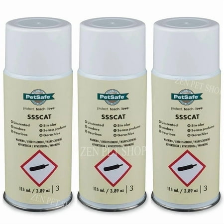 PetSafe SSSCAT Spray Replacement Can Only for Dogs and Cats, Training Repellent Refill, 3 Pack
